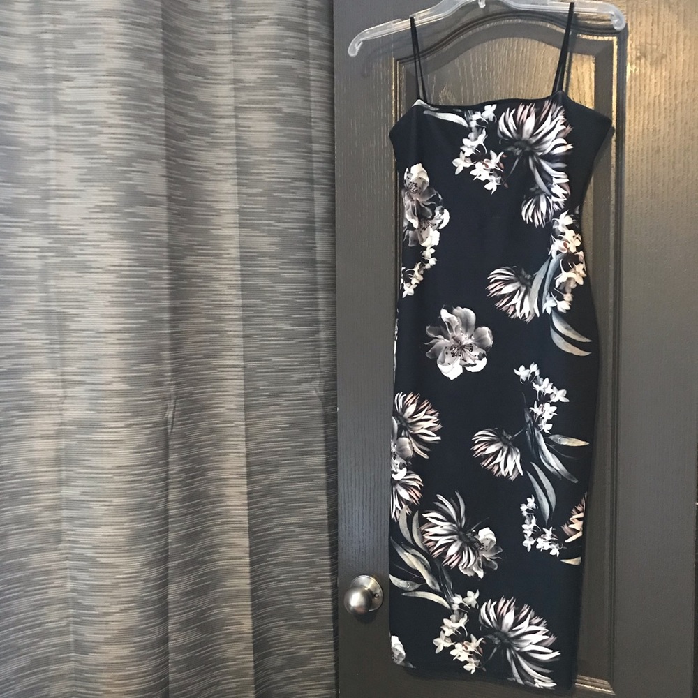 Midnight Floral Midi Dress